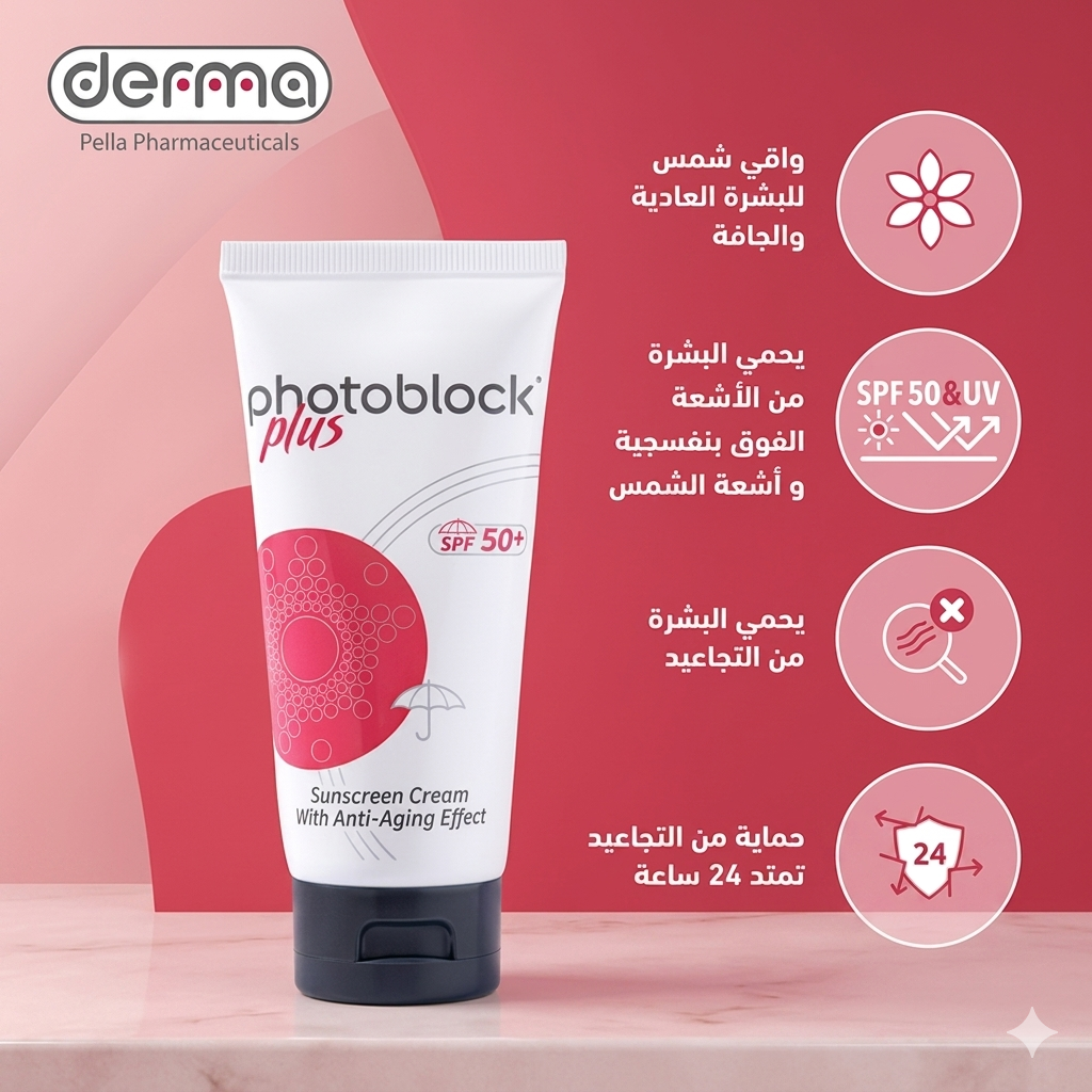 كريم واقي الشمس Photoblock Plus من شركة Derma