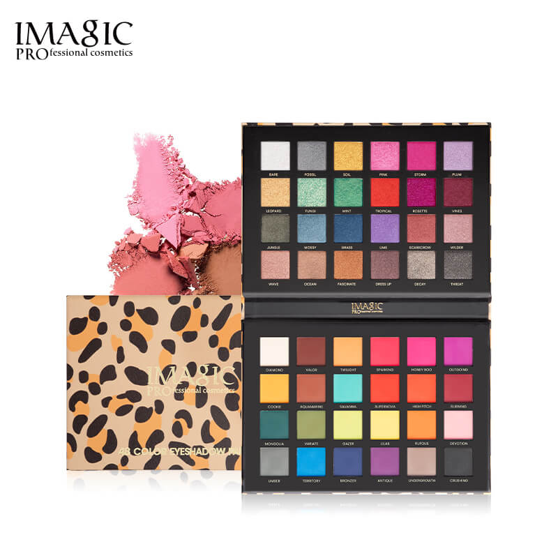 ظلال عيون احترافية من ماركة IMAGIC، طراز Professional Cosmetics، وتحتوي على 48 لونًا متنوعًا بين المطفي واللامع.