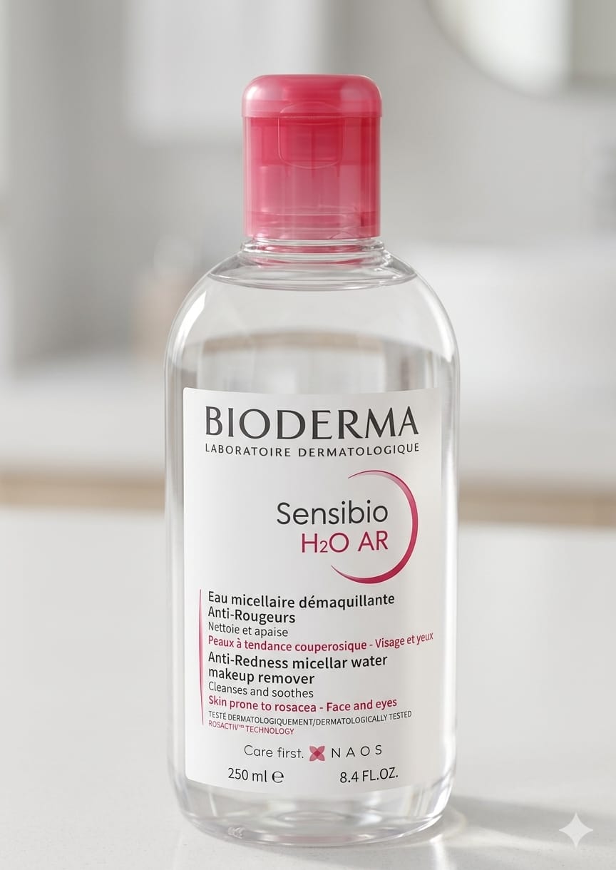 ماء ميسيلار سينسيبيو إتش تو أو (Sensibio H2O) من بيوديرما، وهو منظف ومزيل للمكياج مصمم خصيصاً للبشرة الحساسة. 