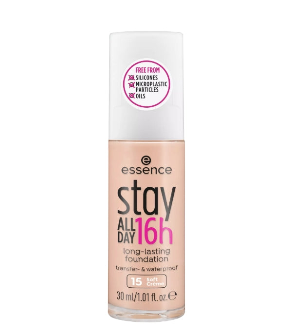stay ALL DAY 16h long-lasting Foundation كريم أساس يدوم طويلا مع ملمس مقاوم للماء لنهاية ناعمة وغير لامعة