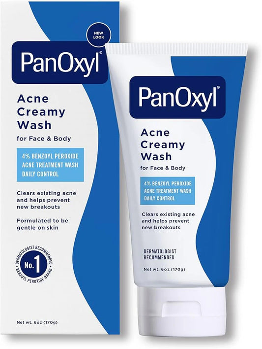 بانوكسيل غسول لعلاج حب الشباب 4% بينزويل بيروكسايد - 170 غرام-Panoxyl Acne Creamy Face Wash 4% Benzoyl Peroxide - 170g