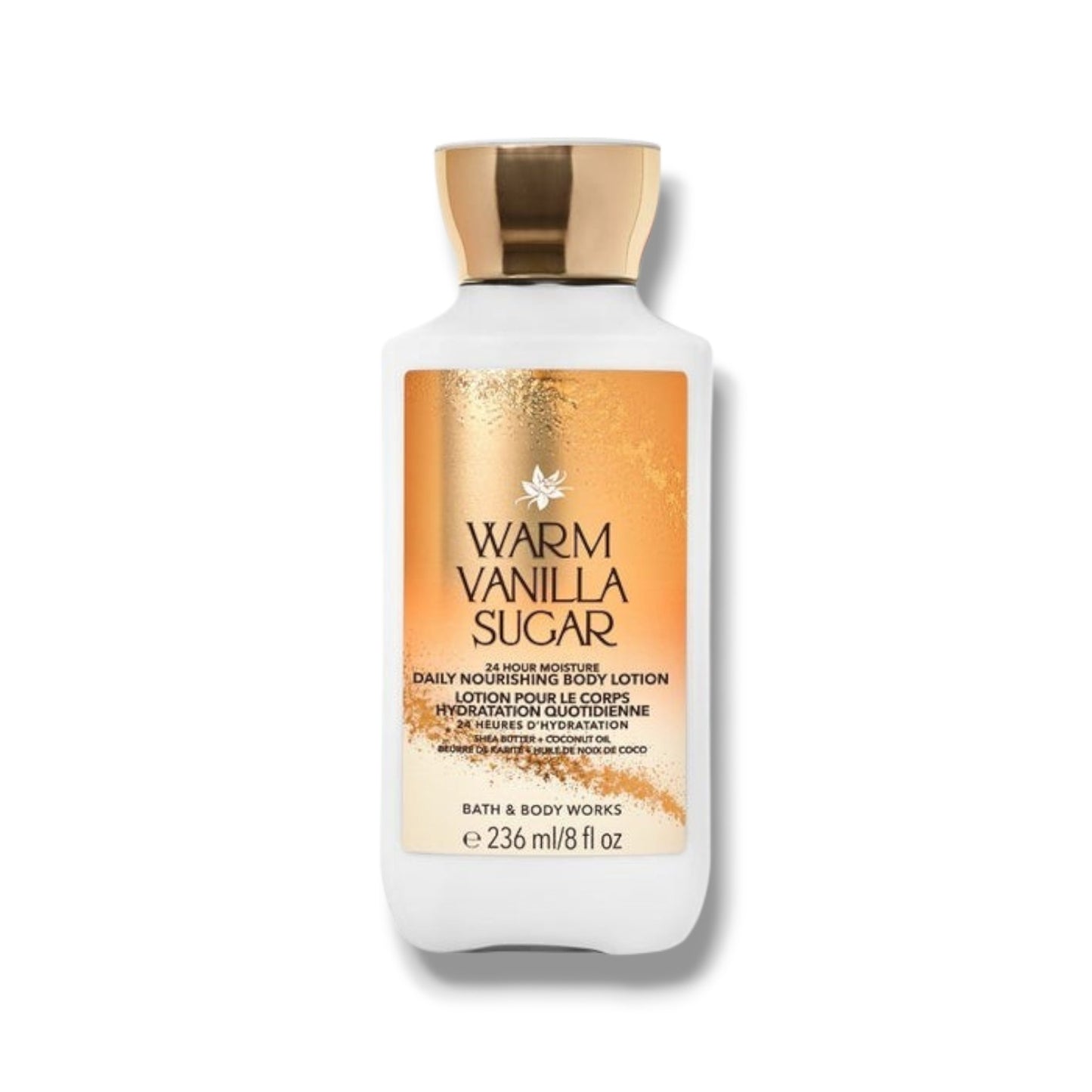 لوشن الجسم "وورم فانيلا شوغر" (Warm Vanilla Sugar) المغذي يومياً من إنتاج شركة باث آند بودي وركس (Bath & Body Works)
