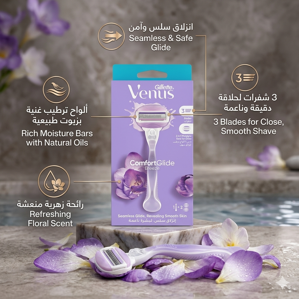 ماكينة الحلاقة النسائية Gillette Venus ComfortGlide Breeze