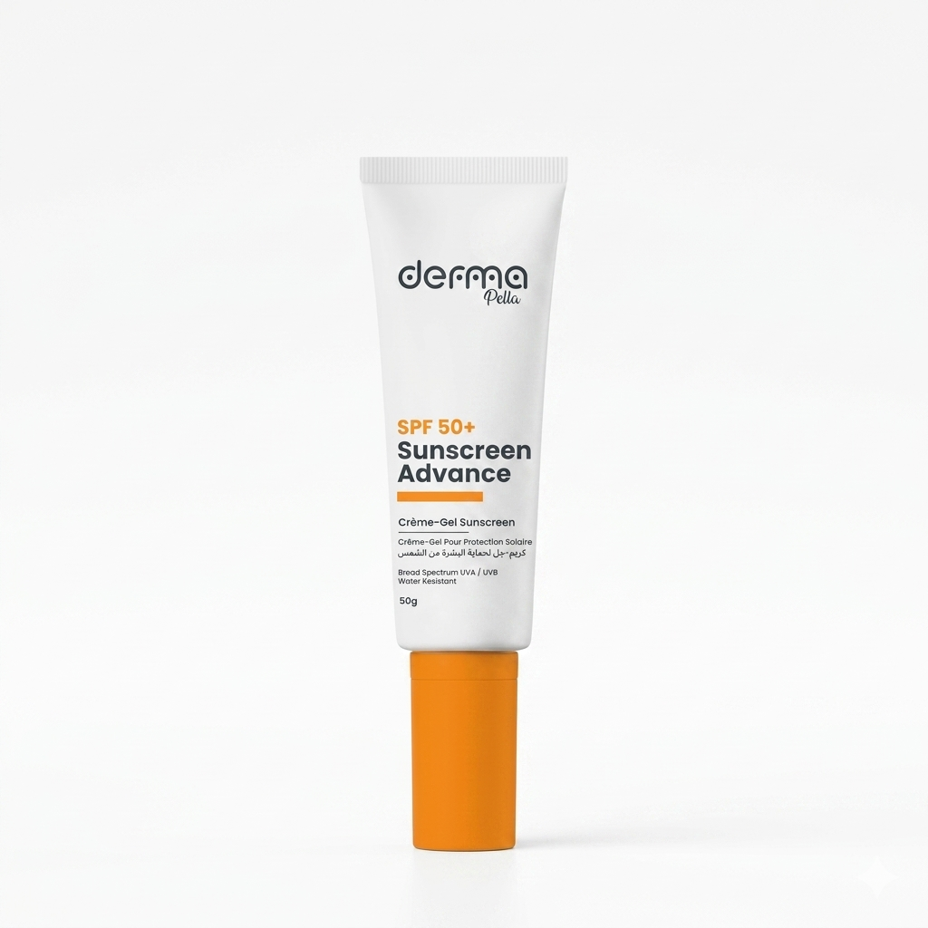 واقي  Derma Pella Sunscreen Advance SPF 50+هو واقي شمس بتركيبة "كريم-جل"